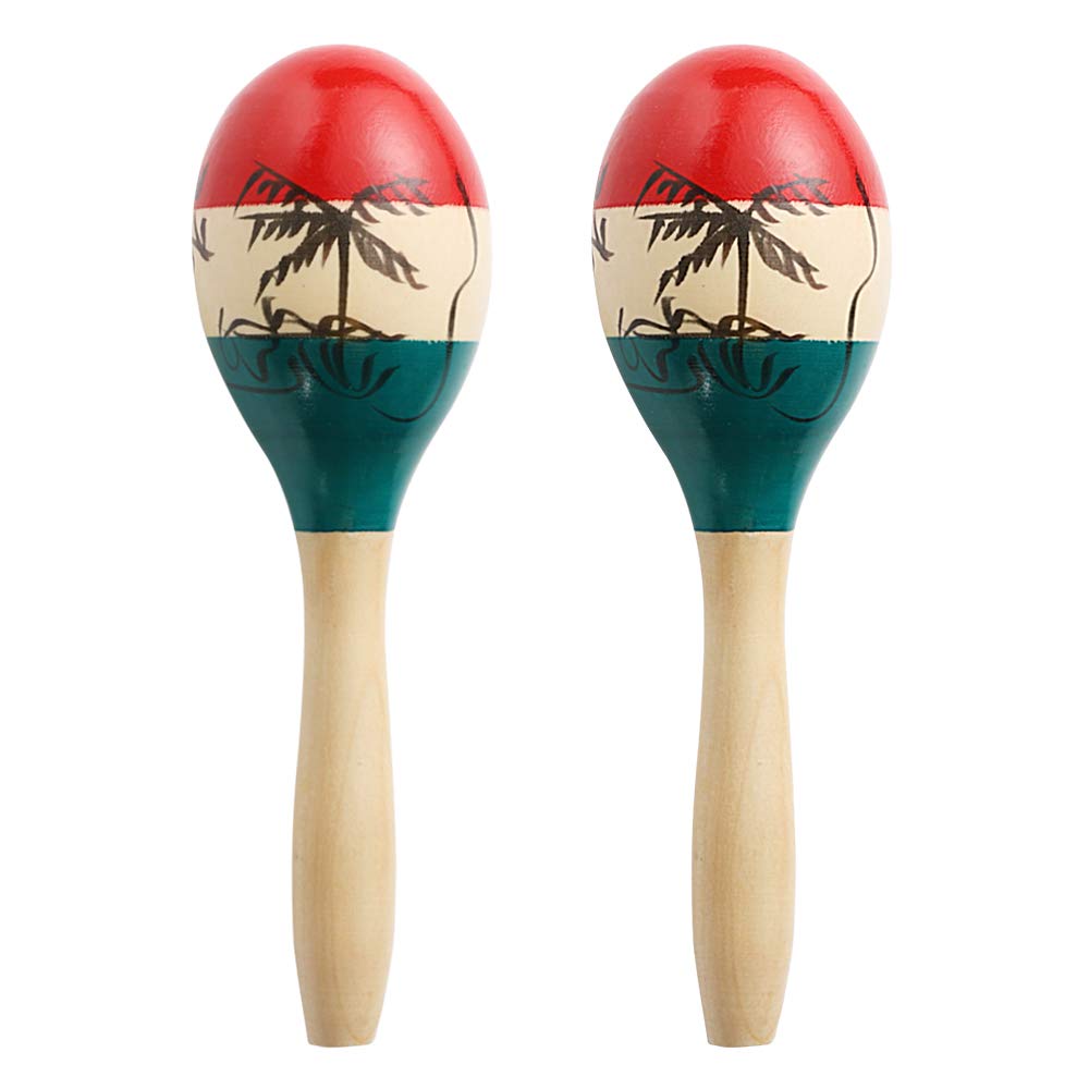 Musfunny Maracas, Sett med 2, Håndmalte Latinamerikanske Maracas i Tre, Perfekt for Fester, Opptredener og Mer (Fargerik)