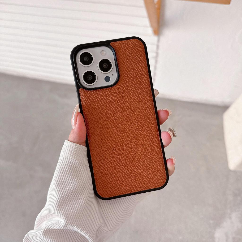 Apple 14 Pro Max/15 Pro Lychee Pattern Leather Case - All-Inclusive Protection, Plain Color