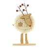 Yousheng Christmas Tabletop Decoration Plush Wool Felt Reindeer Santa Tree Figurine with Wooden Base for Winter Tiered Tray Mantel Decor