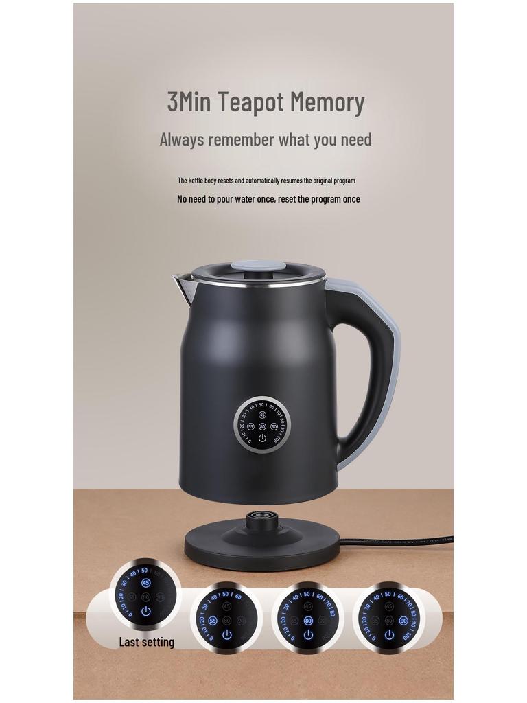 Electric Smart Kettle 1.2L - Multi-Standard (US, Japan, Europe, UK) for Office & Home Use