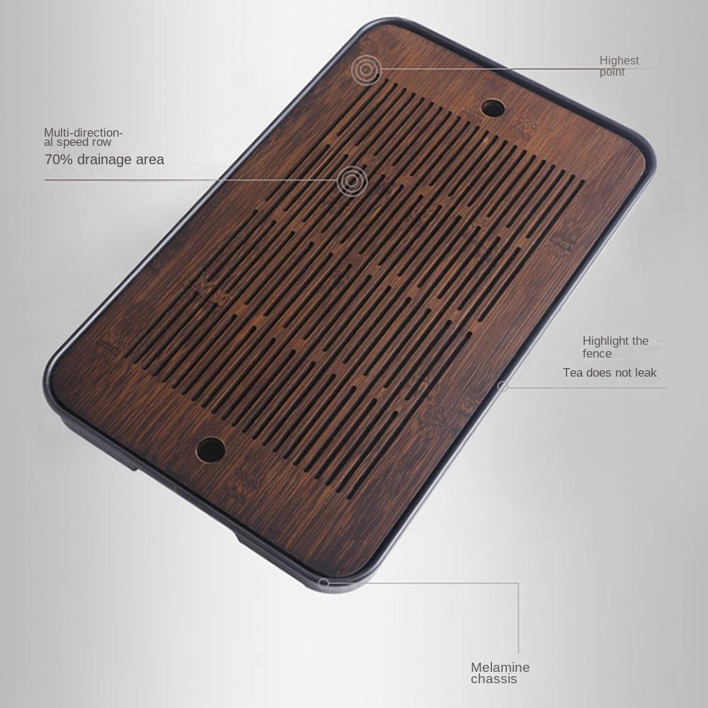 Szybki drenaż Bambusowa taca do herbaty ze zbiornikiem na wodę drenażową Stół do zestawu herbaty Gongfu Gospodarstwo domowe