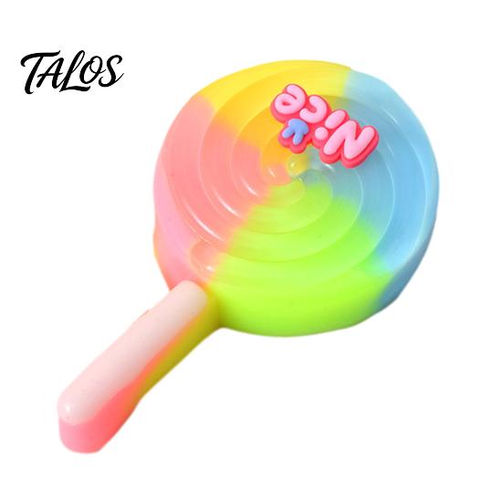 Stress Relief Lollipop Toy Colorful Squeeze Multicolor Candy Sensory TPR Pinch Decompression Simulated Food Fidget