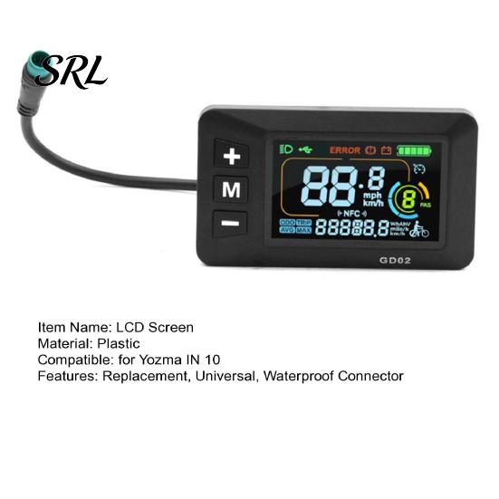 Bike LCD Display Screen Ebike Fit for Yozma IN 10, Electric Bicycle Panel Replacement with Waterproof 5-Pin Connector, Control Meter 22.2MM Handlebar