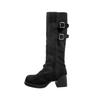 7CM Nude High-heeled Boots Women's 2025 New Thin Boots Maillard Western Cowboy Boots 2025 New