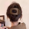 2025 High-End Women’s Abalone Duckbill Hair Clip: Milk Coffee Color, Curved Updo Design