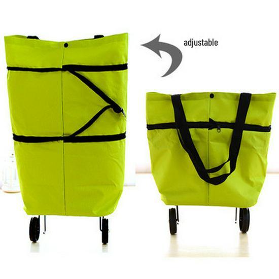 Folding Eco-Friendly Trolley Bag with Wheels for Groceries