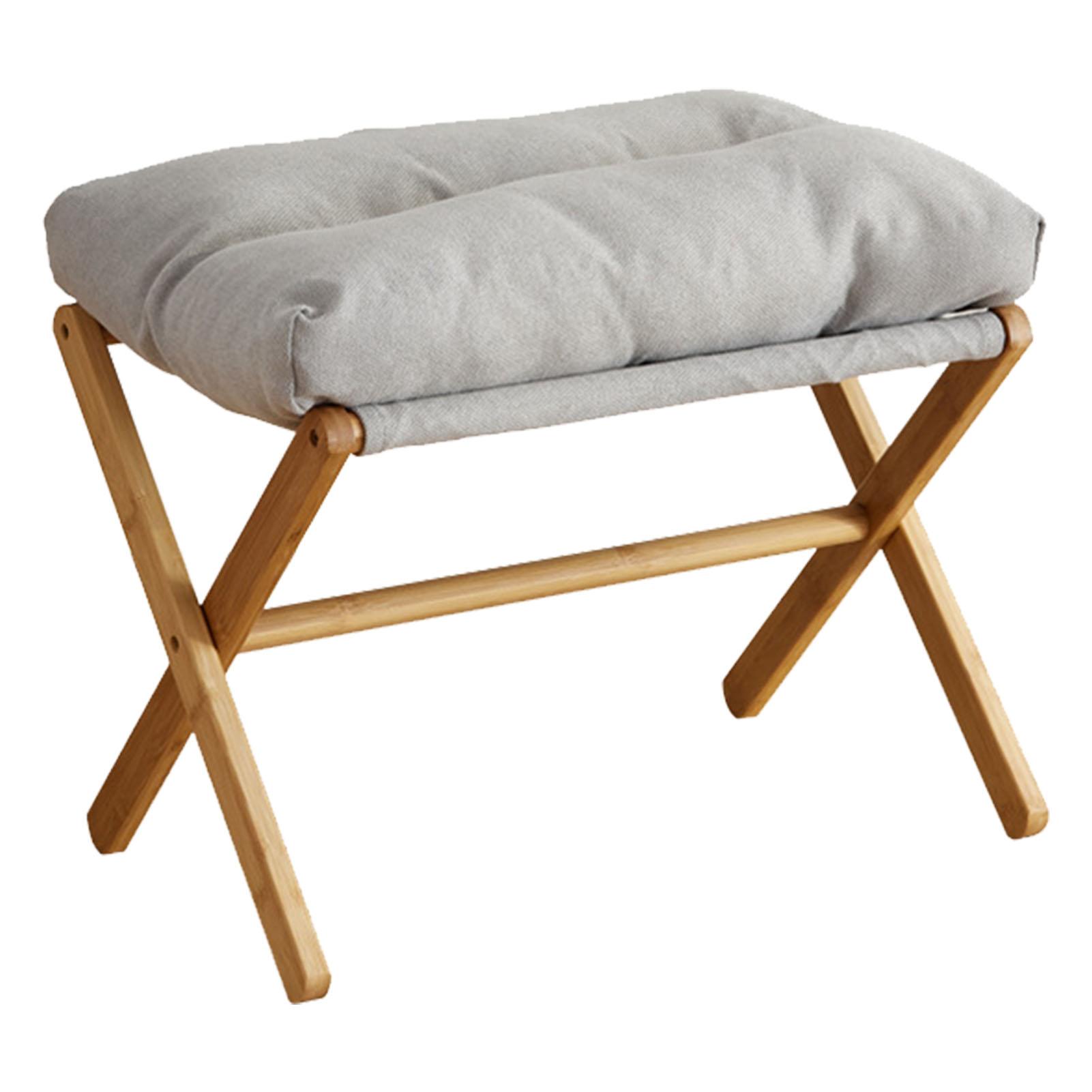 Foot Stool Foldable X Leg Modern Multifunctional Foot Rest with Soft Cushion for Living Room Bedroom
