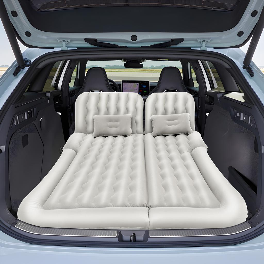Universal Foldable Inflatable Bed Portable Inflatable Mattress Set Auto Back Seat Sleeping Flocking Air Bed Cushion W/Pump+Pillow