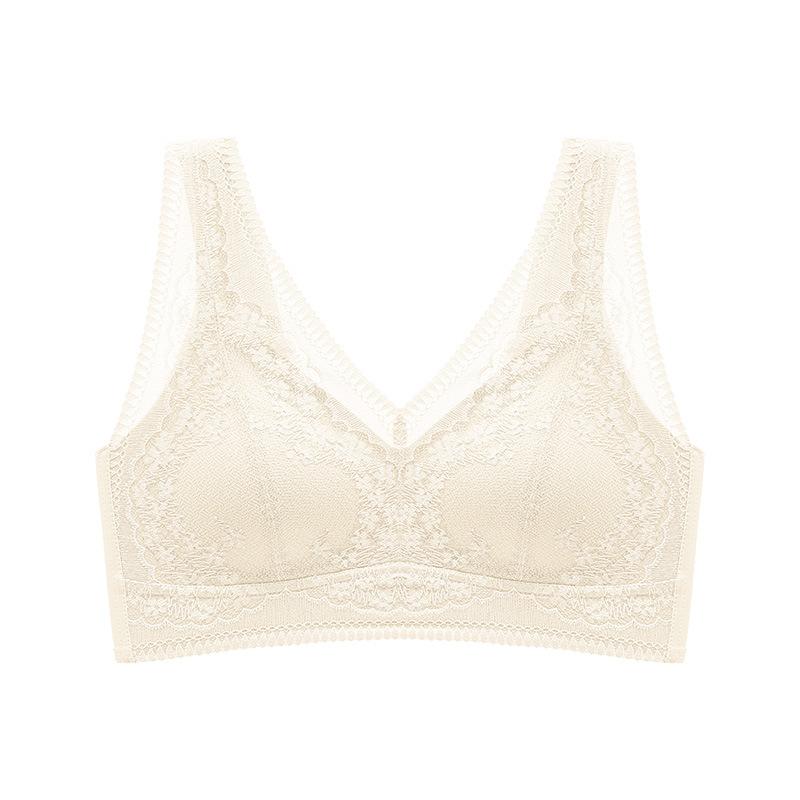 Traceless lace without steel rim closed breast anti-sagging sports bra bra