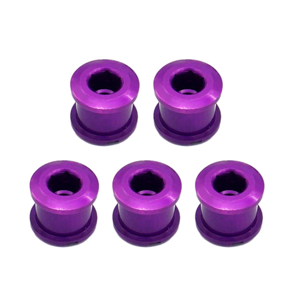 5pcs Aluminum Alloy Bike Chainring Bolts Replacement Single Chainwheel Bolts Nut for Outdoor Mountain Road Bicycles