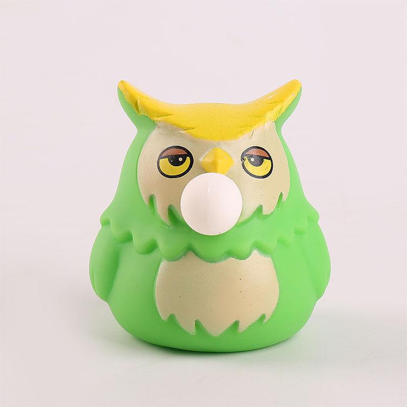 Creative Owl Spit Bubble Prank Cartoon Small Animal Decompression Vent Doll Toy Gift K35