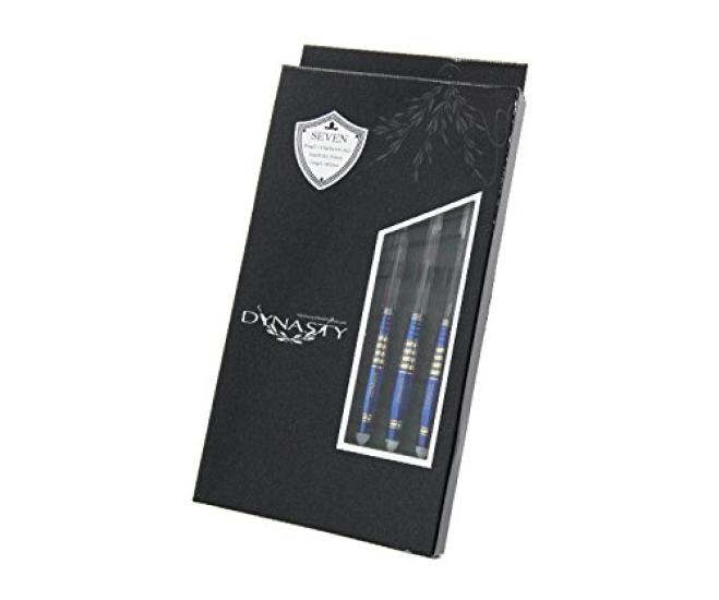 Dynasty Brass Darts Board and Dart Brass Darts Set Case, "SEVEN" (Deep Blue), 01-31-026