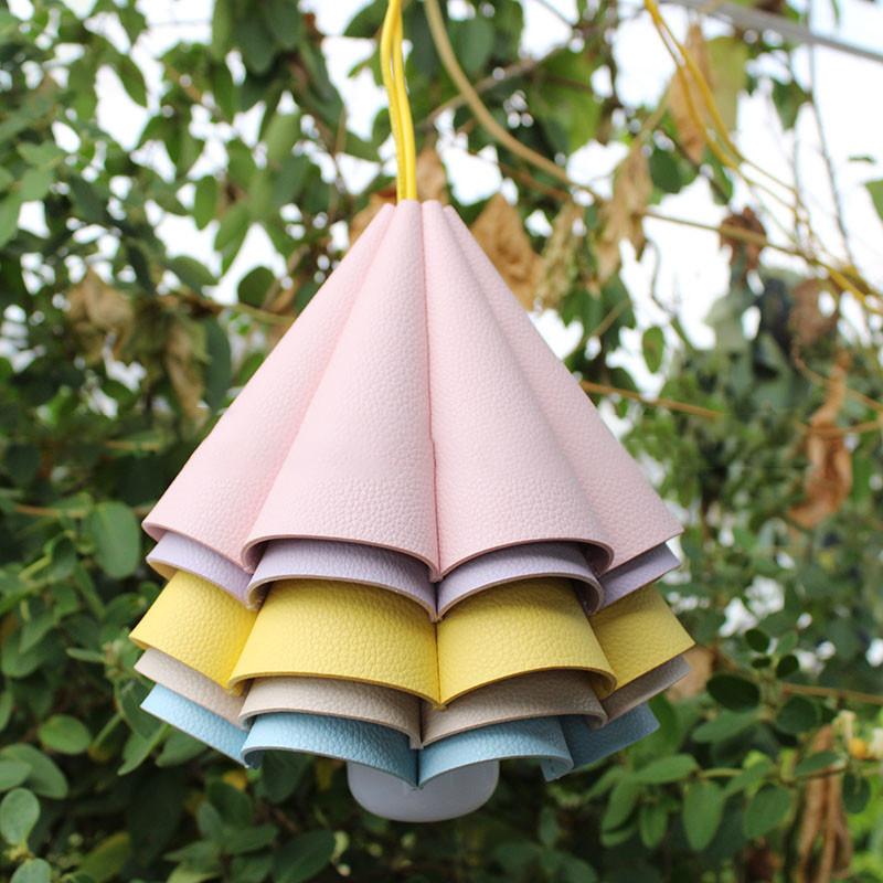 Leather Waterproof Lampshade Led Light Protective Cover Durable Hanging Garden Path Light Replacement Pu Sleeve For Camping