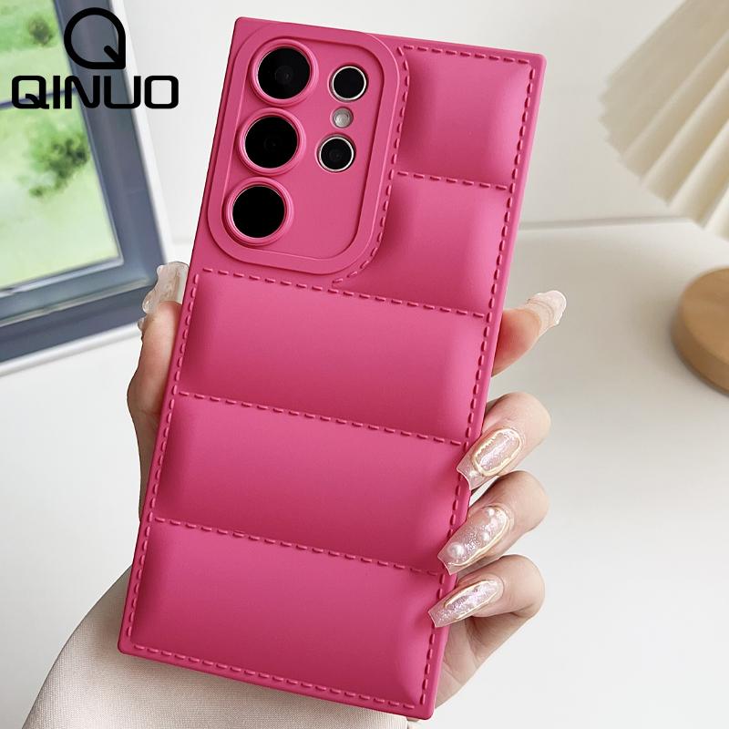 

Liquid Silicone Down Jacket Style Phone Case For Sumsang Galaxy S25 S24 S23 S22 Plus Note 20 Ultra S21 FE Soft Shockproof Cover For Galaxy S25