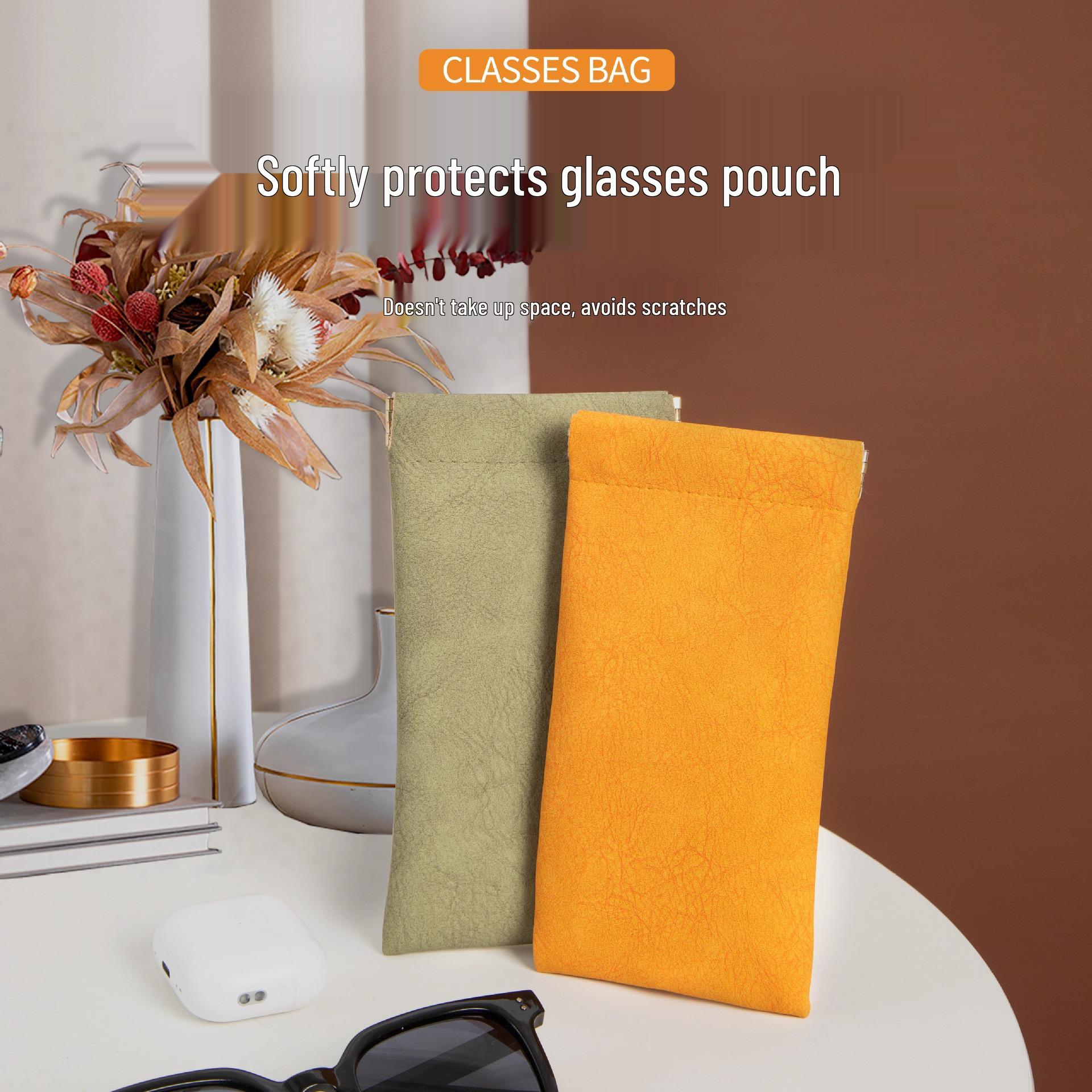 

Женский портативный противоударный чехол для солнцезащитных очков с автоматической пружинной застежкой PU Style - Amber Orange - 1 Pack