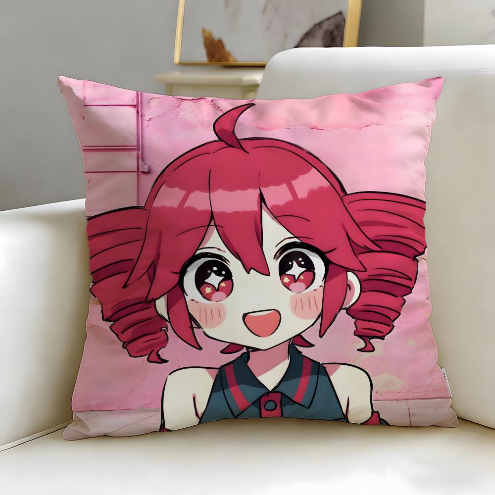Popular Virtual Singer Kasane Teto Cushion Cover Soft & Easy-Wash Pillow Case – Versatile for Couch, Bed, Travel and Office
