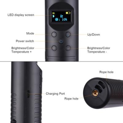Bastão de Luz Colorida RGB Portátil 20W Luz LED para Fotografia Temperatura de Cor Dupla 3000K 6500K 3000K 6000K Regulável