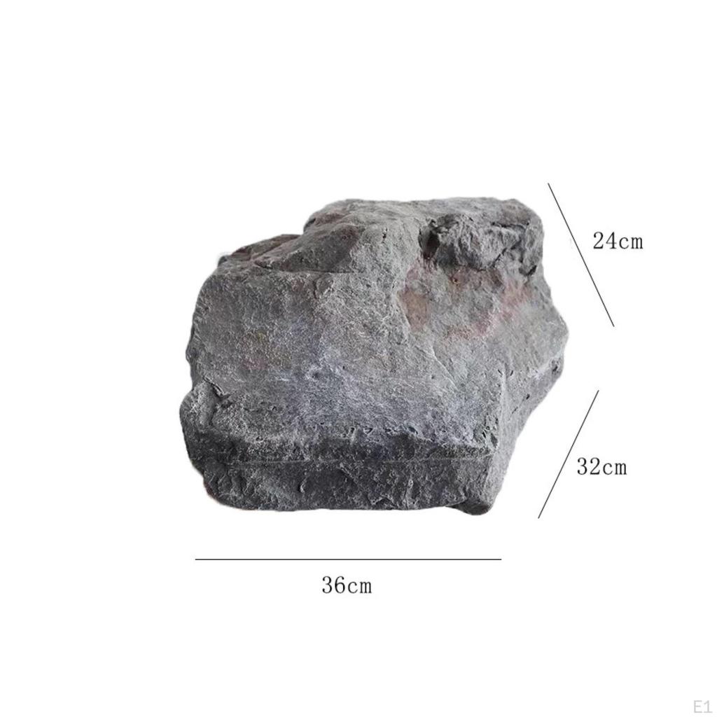 Foam Boulder Lightweight Faux Rock Rugged Surface Stone for Garden Display Gray 1