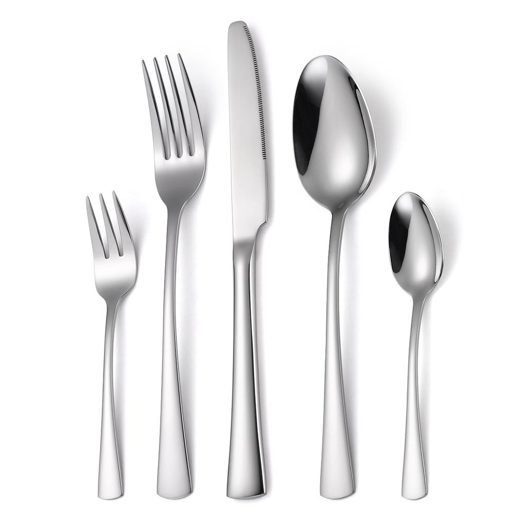 Black Silverware Set Stainless Steel Flatware Western Tableware Mirror Cutlery Knife Fork Spoon Dinnerware Kitchen Utensils