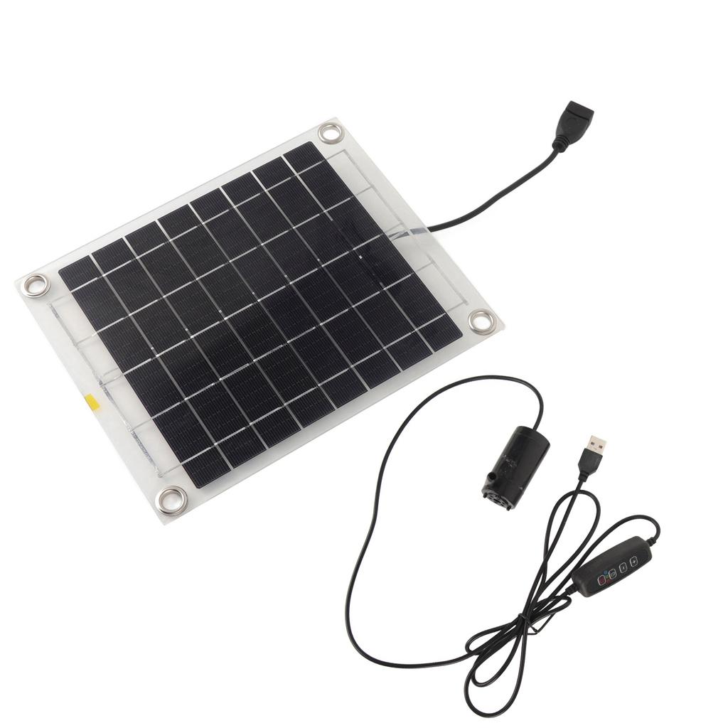 Solar Water Pump Kit 10W Double Sided Monocrystalline Silicon Solar Panel 5V 3W Low Noise Water