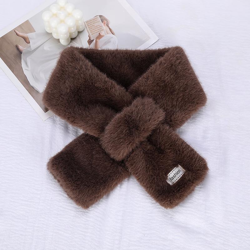 

Плюшевый снуд из искусственного меха в корейском стиле: Роскошный утолщенный шарф премиум-класса для зимы 12*90