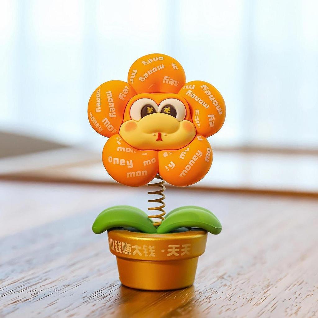 Cute Snake Year Flower Figurine