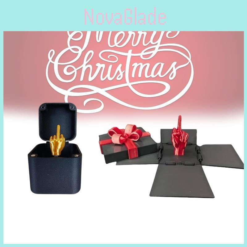 Décoration de Noël Fantaisiste Doigt d'Honneur dans une Boîte Parfaite pour les Cadeaux de Fête