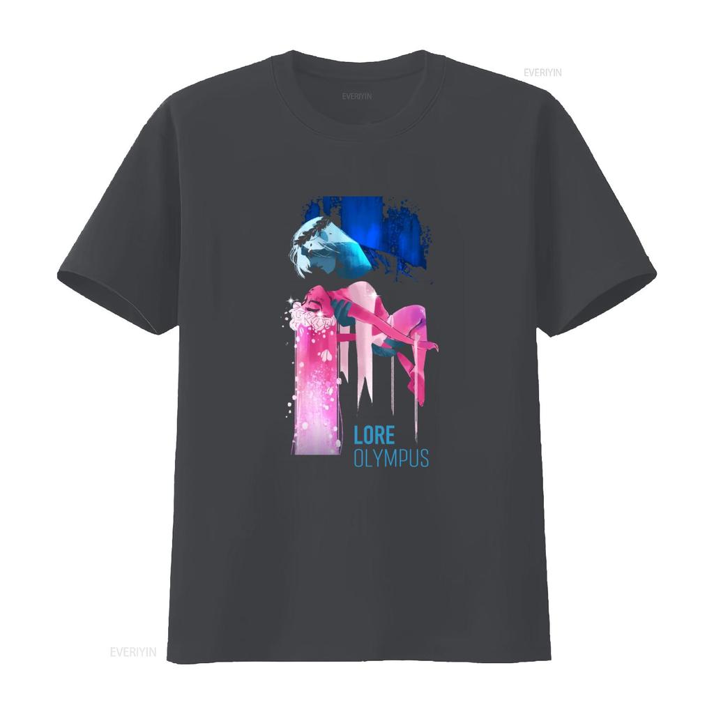 AOL Lore Olympus Hades Persephone Print Boyfriend Fit Girls T Shirt vintage Washed designer clothes graphic Comfortable
