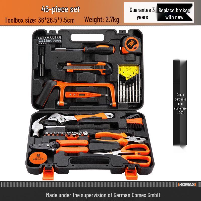 Multifunctional Household Toolbox Set: Complete Electrician & Car Repair Kit.