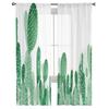 Cactus Green Luxury Tulle Curtains Modern Living Room Kitchen Chiffon Curtain Bedroom Sheer Valance Curtain