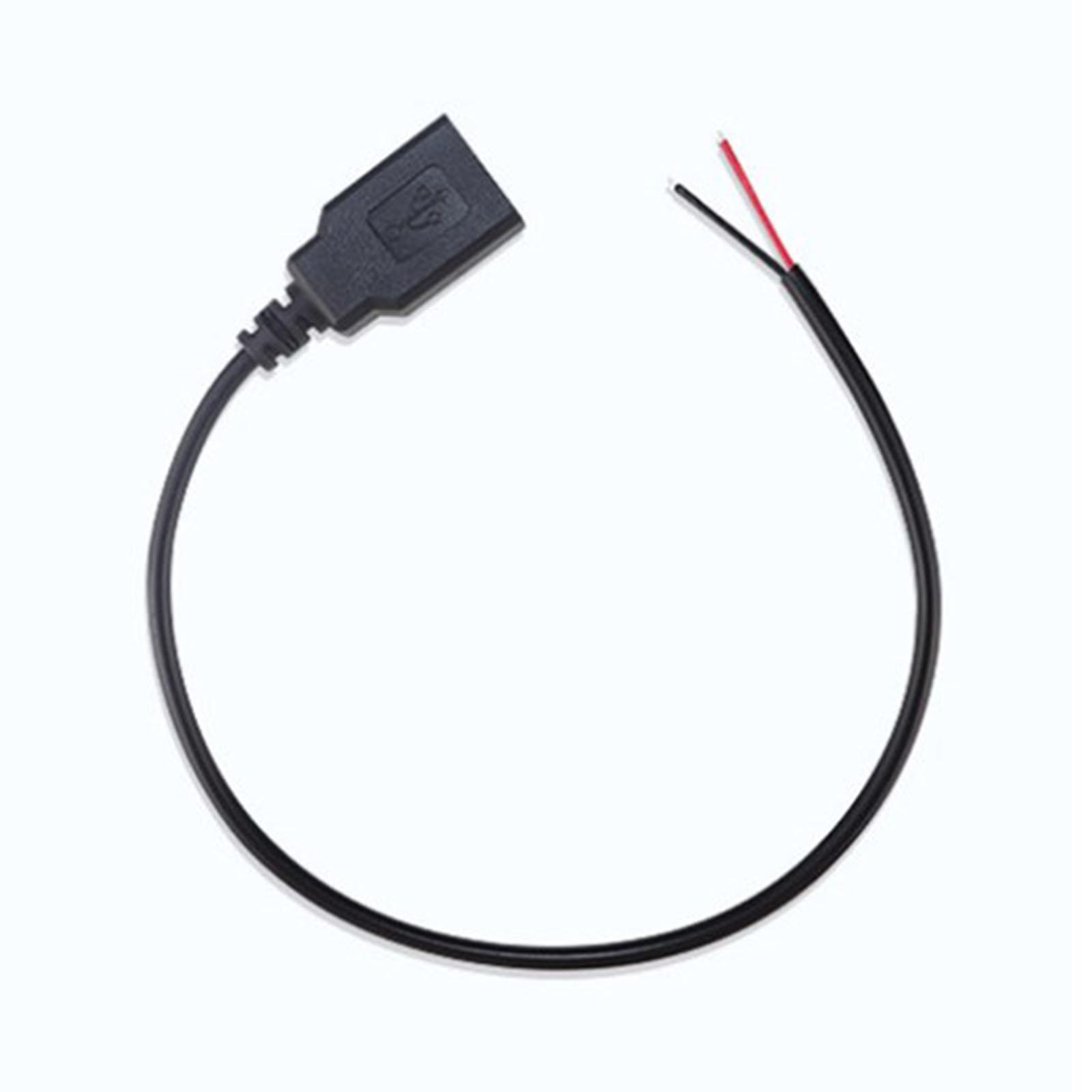 

5V DIY USB 2.0 Type A Female Plug Jack Power Supply Cable Connector 2Pin Wire Charge Extension Cord 0.3m 1m 2m 30CM