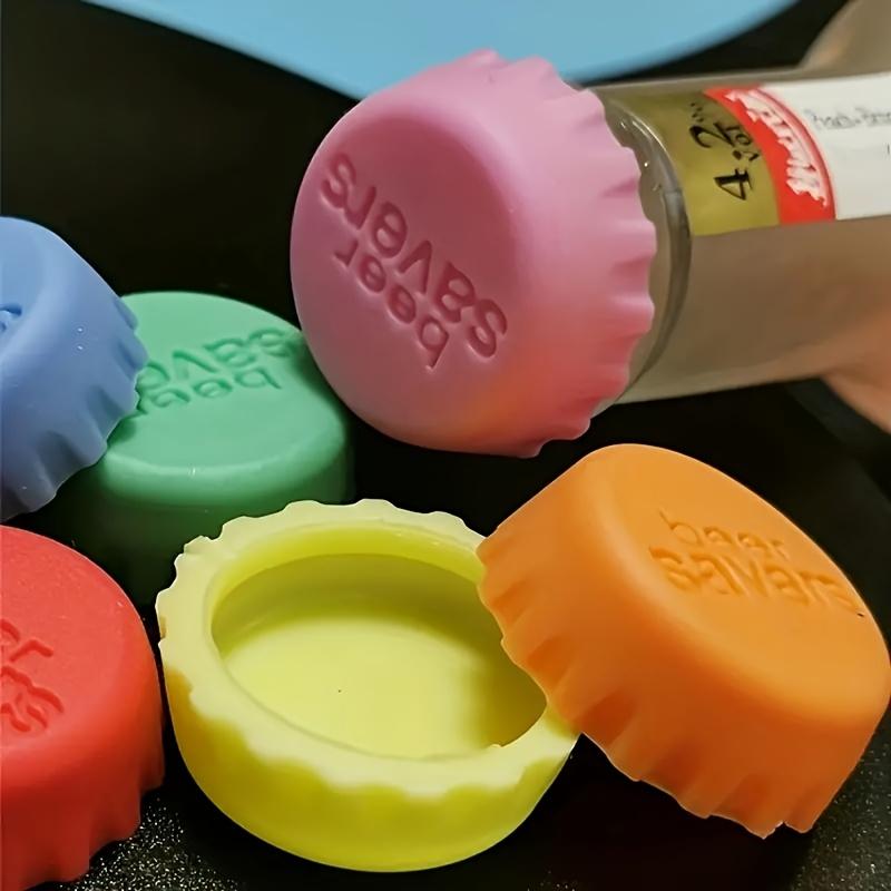 6pcs/set Colorful Reusable Silicone Bottle Cap For Wine, Beer, And Beverages - Seals,Preserves Freshness For Kitchen Vinegar, Soy Sauce,Soda Bottles
