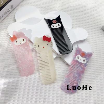 High-Quality Cute Cartoon Acetate Hair Comb for Women - Korean Style