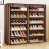 Portable Shoe Cabinet Non-woven Fabric Shoe Rack Holder Stylish Shoe Rack with Dust Cover Metal Shoes Storage Rack
