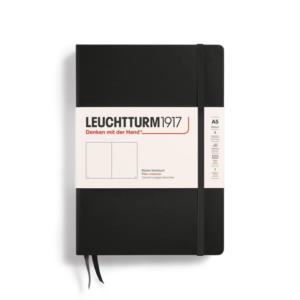 Leuchtturm Notebook A5 Plain Black 311333 Officially Imported