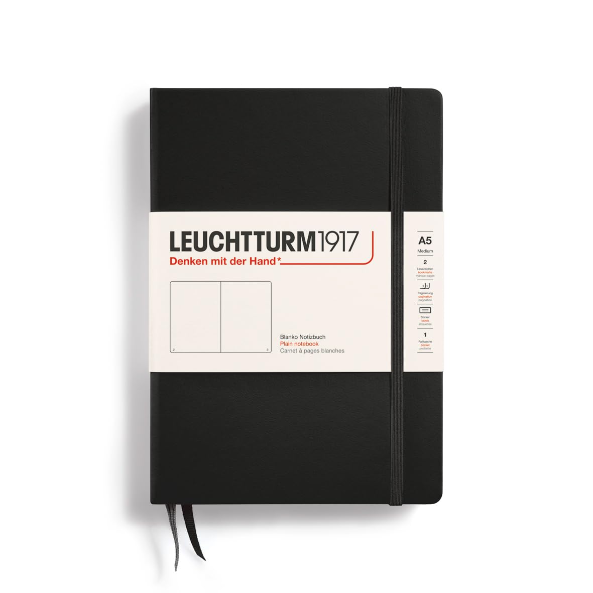 

Блокнот Leuchtturm A5 Без линовки Черный 311333 Официально импортирован чёрный