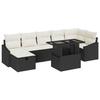 VidaXL Ensemble de canapés jardin 8 pièces avec coussins Rattan poly noir 3361176