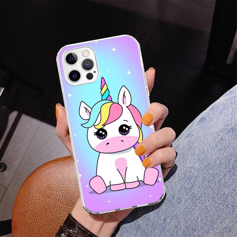 

Pink Unicorn Rainbow Phnoe Case for Iphone 17 Air 16 11 12 13 Mini 14 Plus 15 Pro Max 7 8E SE 2020 16ProMax Phone Cover Coque 17 iPhone 14 Plus