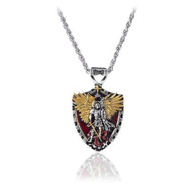 Shield Pendant Necklace European and American Novel and Simple Cartoon Character Wings Alloy Pendant Necklace for Men