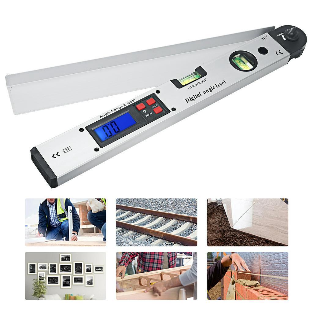 Electronic Protractor Angle Finder 250/400mm with LCD Display 0-225 Degree Digital Angle Level Meter Angle Finder Gauge