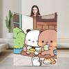 Super Soft Bubu Dudu Bear And Panda Throw Blanket Premium Flannel Fleece Lightweight Bed Blanket Cozy Plush Bedspread All Season