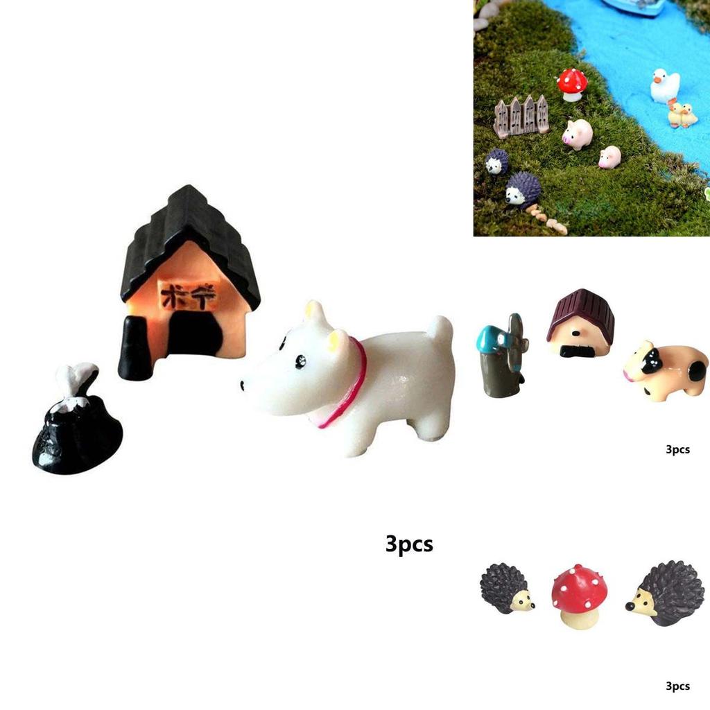 Colorful Mini Animals Resin Figurines For Enchanting Micro Landscape Creations