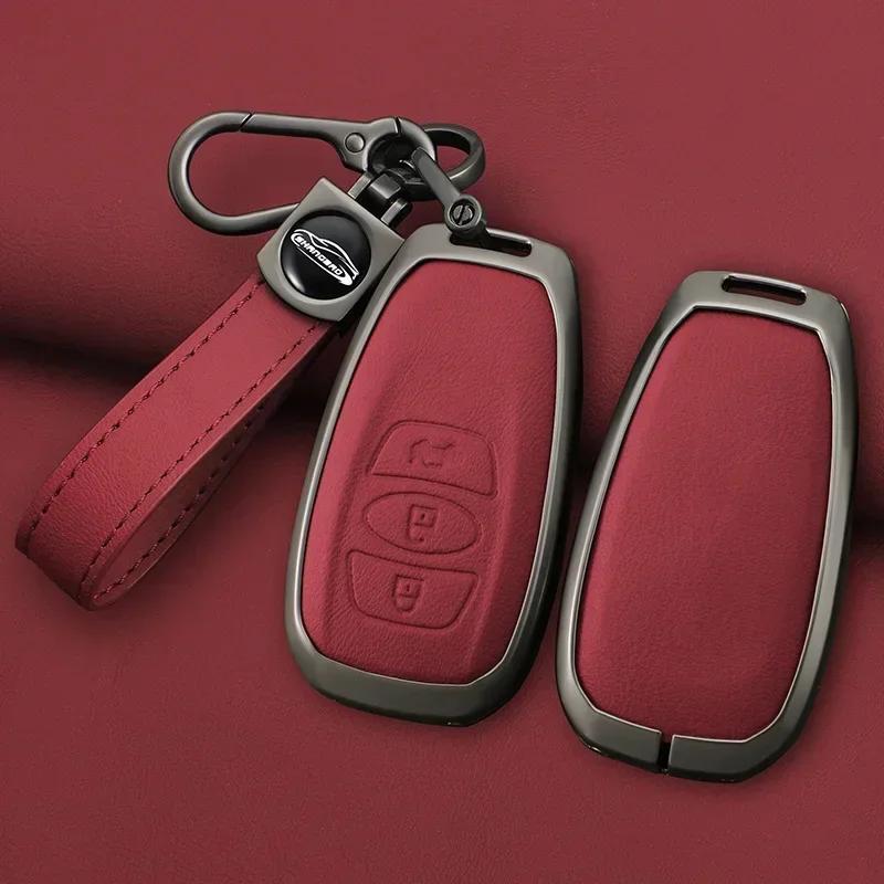 Interior Mouldings Zinc Alloy Leather Car Key Case Cover For Subaru BRZ STI XV SV Forester Legacy Outback Crosstrek Impreza WRX