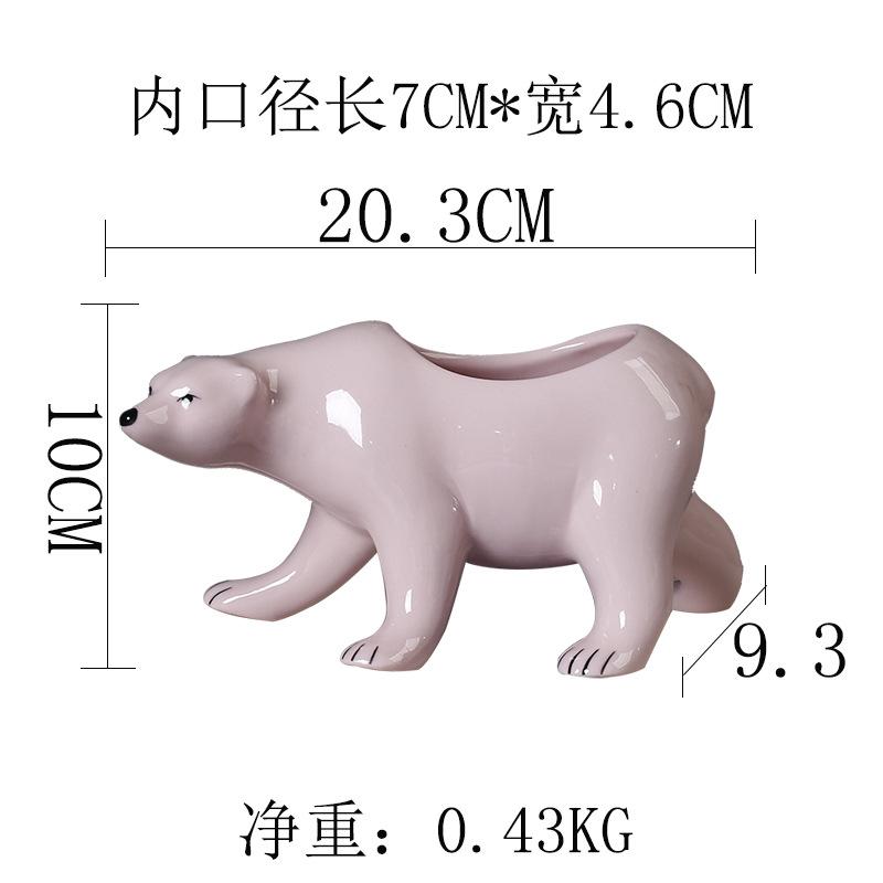 Polar Bear Succulent Flower Pot Personalized Ceramic Crafts Office Home Ornament Gardening Creativity