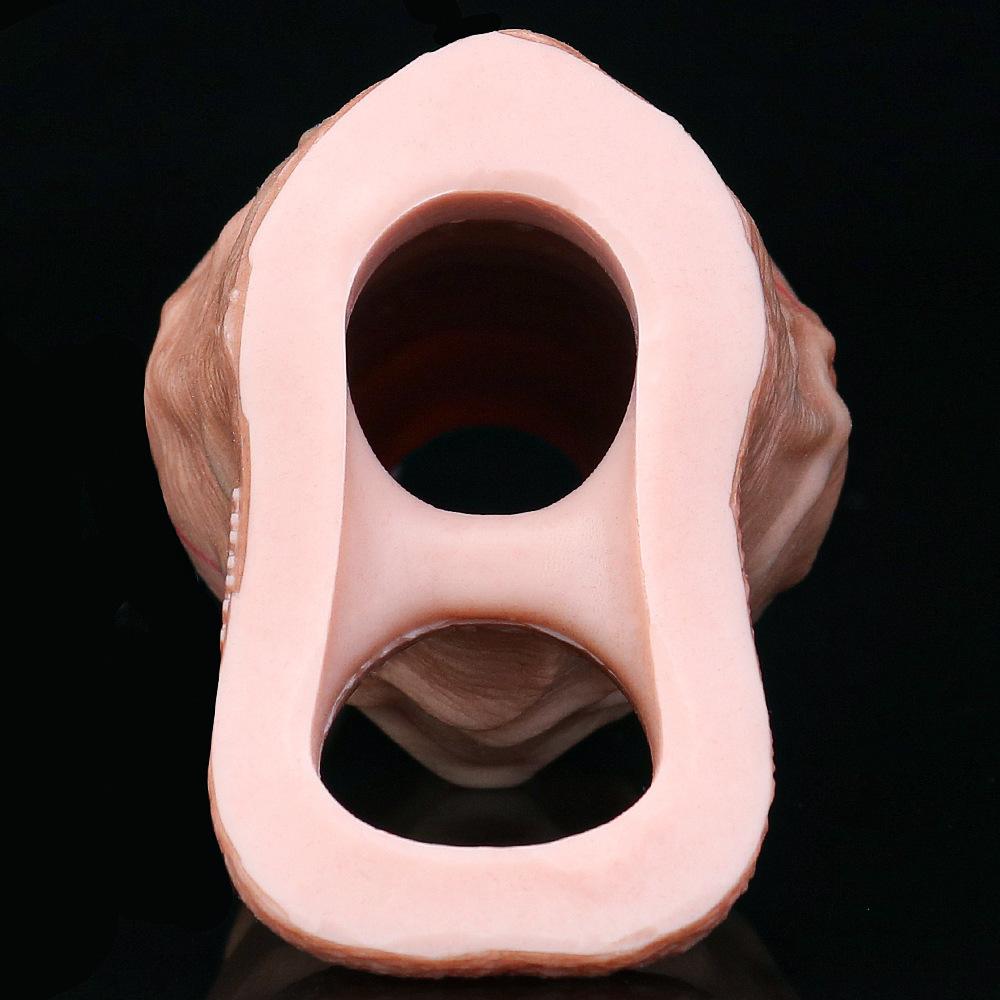 Male Penis Condom Soft Silicone Lengthen Enlarge Dildo Adult Sex Toys Gay Femdom Pegging Realistic Cock Strap On Dick