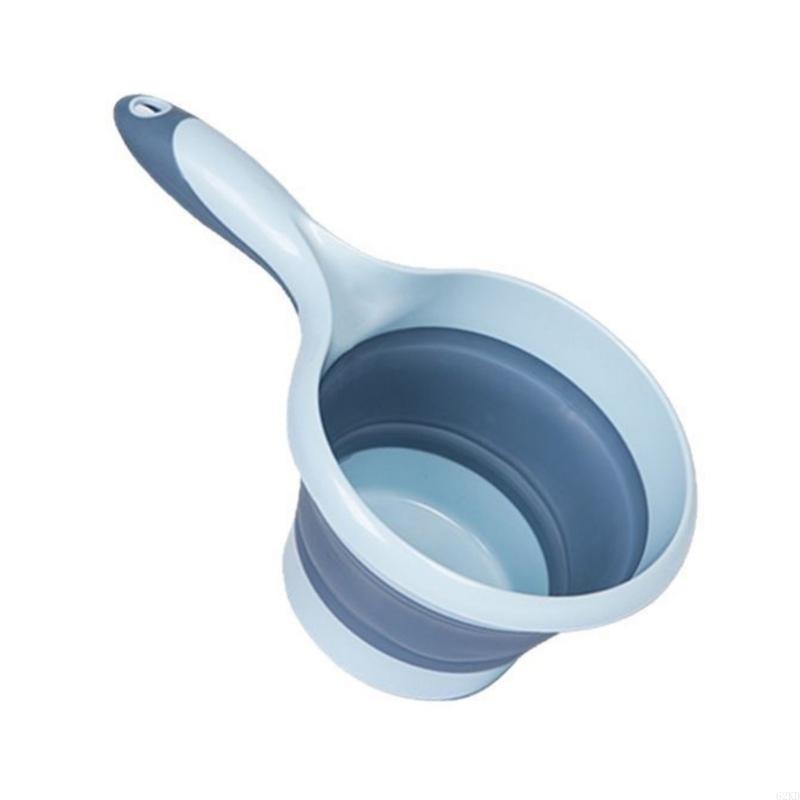 62KD Foldable Long Handle Ladle Kitchen Scooper Water Dipper Pourer With Hangable Hole For Cooking And Outdoor Use