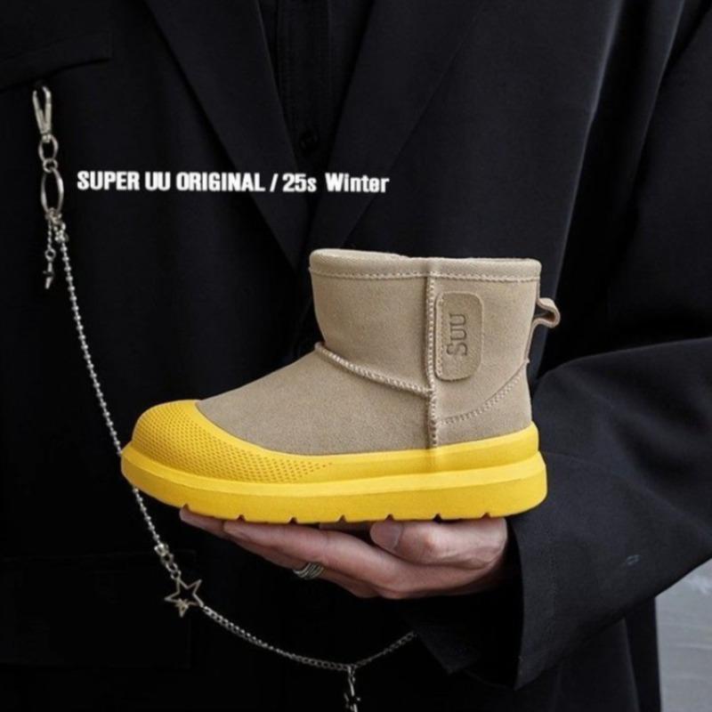 Winter Jungen Fellgefütterte Schneestiefel Kleine Mädchen Fleecegefütterte Verdickte Warme Kurze Stiefel Kinder Wasserdichte und Rutschfeste Baumwollschuhe