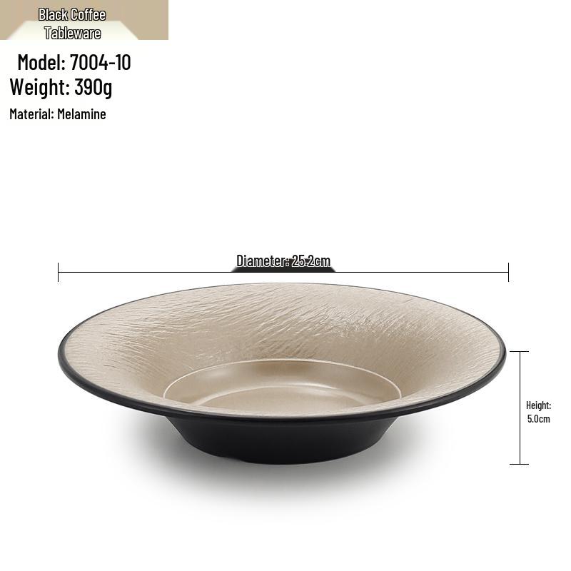 Melamine Straw Hat High-Footed Deep Plate for Pasta, Cold Dishes, and Mixed Noodles - Restaurant Tableware