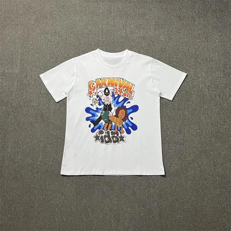 American Trendy Brand Fun Printing Short-sleeved Summer New Pure Cotton Loose Men and Women Couple Crew Neck T-shirt Harajuku
