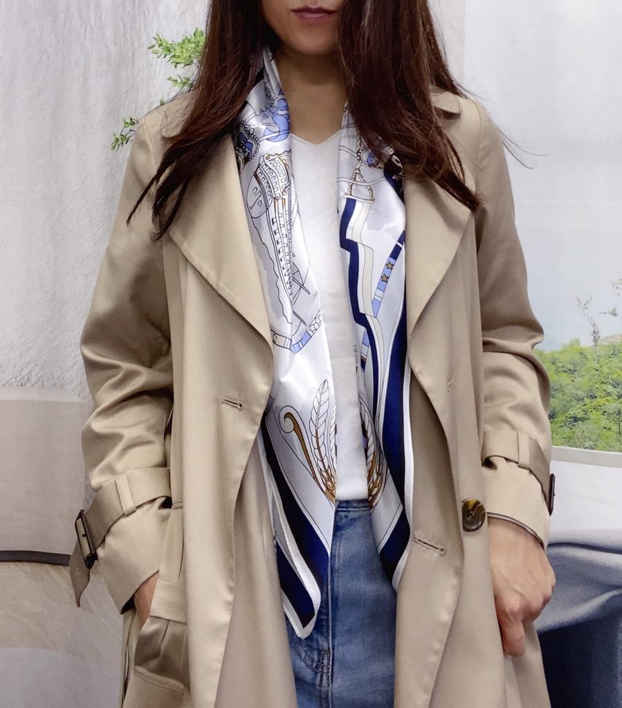 Seidenes quadratisches Tuch Meerjungfrau und Segelschiff Tuch 90 Seide Seidentuch Stola Luxus Satin Dicke Seide UV-Schutz Kälteschutz 88 x 88 cm [InStyle